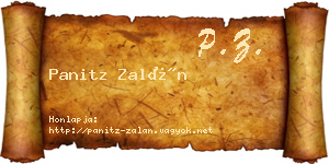Panitz Zalán névjegykártya
